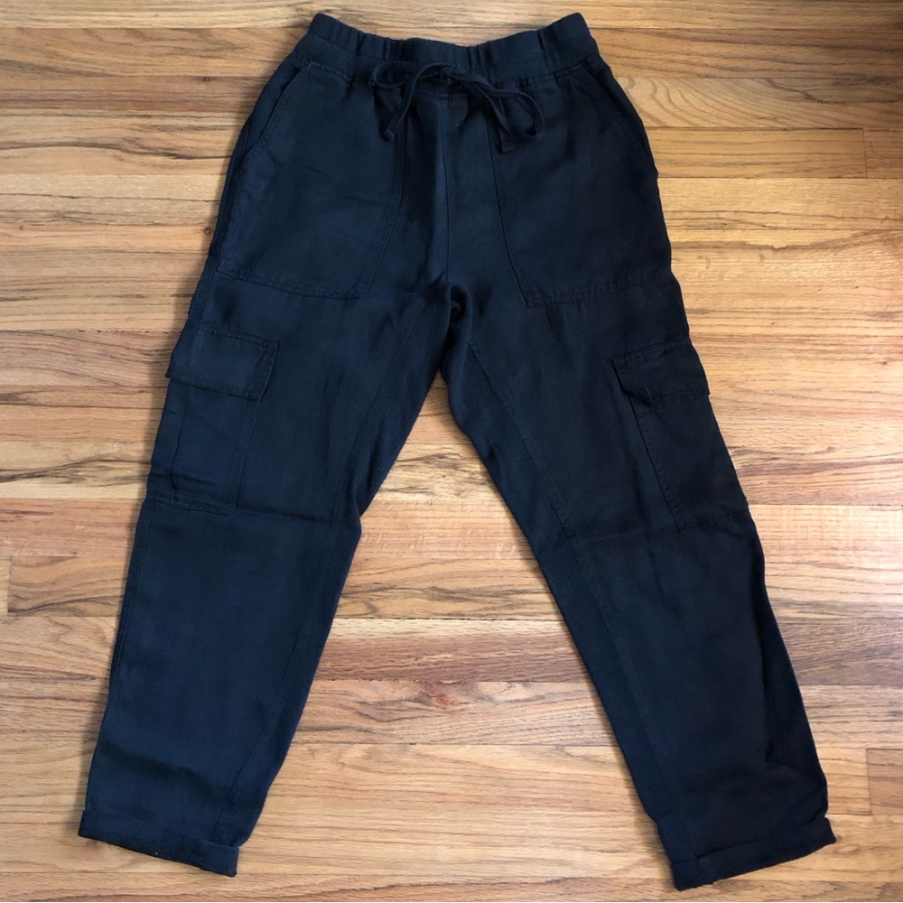 Monrow linen blend cargo pants utility lightweight summer pants size small